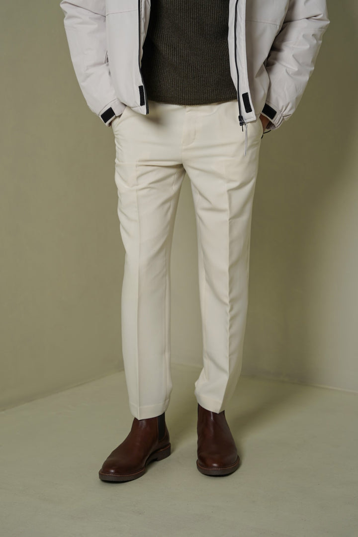 CREAM-CLASSIC SUIT TROUSER