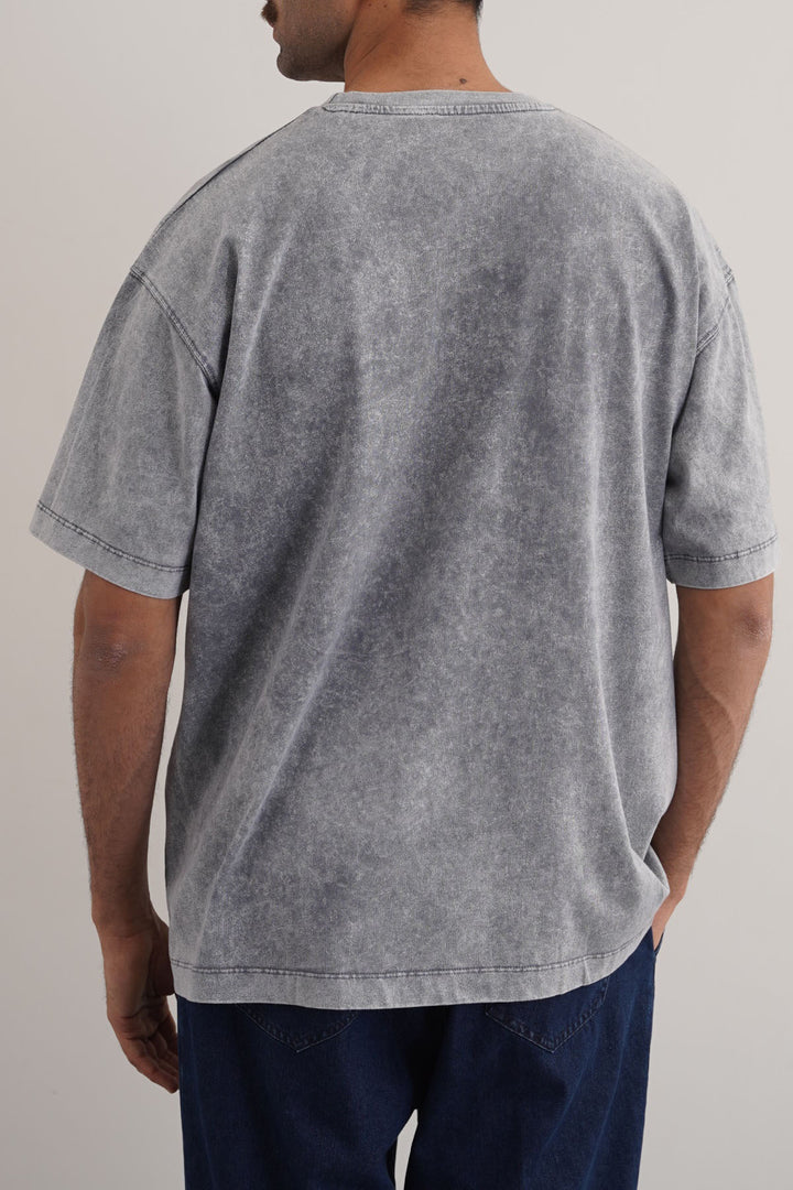 GREY WASHED LOOSE FIT T-SHIRT