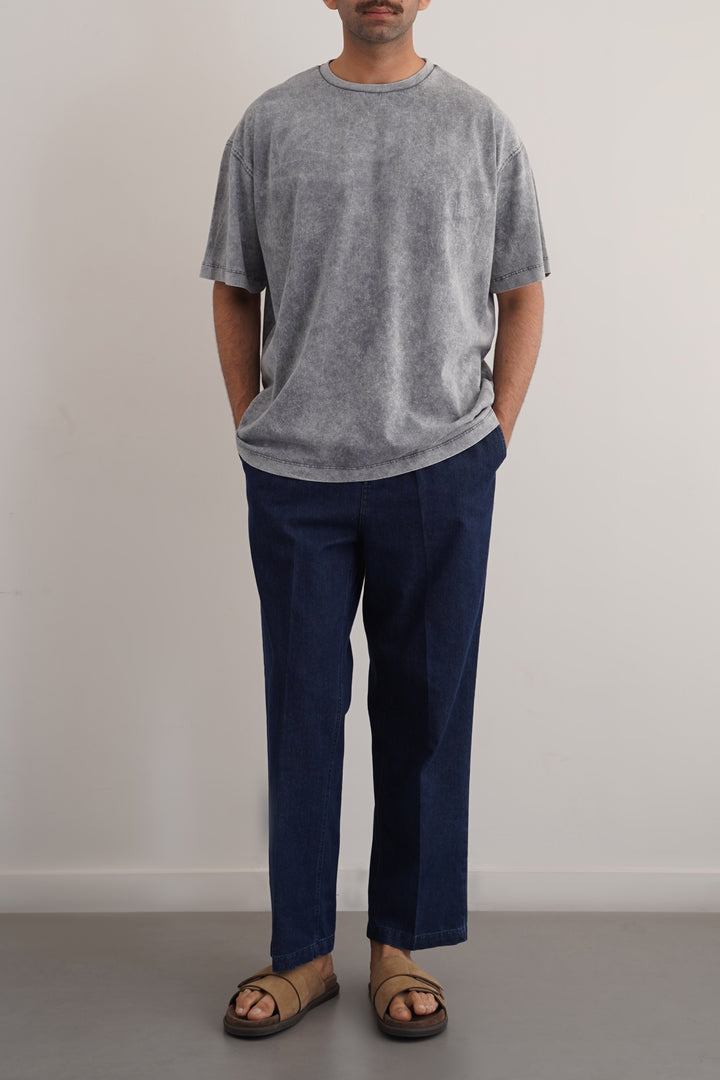 GREY WASHED LOOSE FIT T-SHIRT