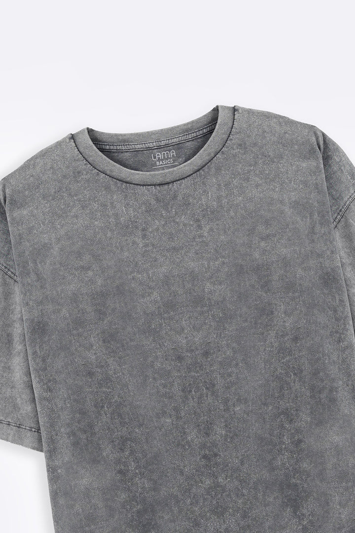 GREY WASHED LOOSE FIT T-SHIRT