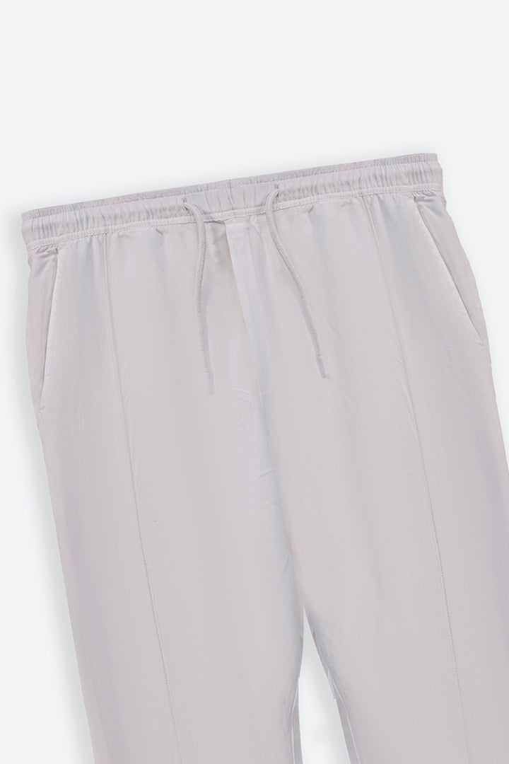 WHITE TAPERED PANTS