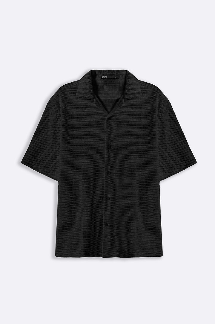 BLACK CROCHET SHIRT