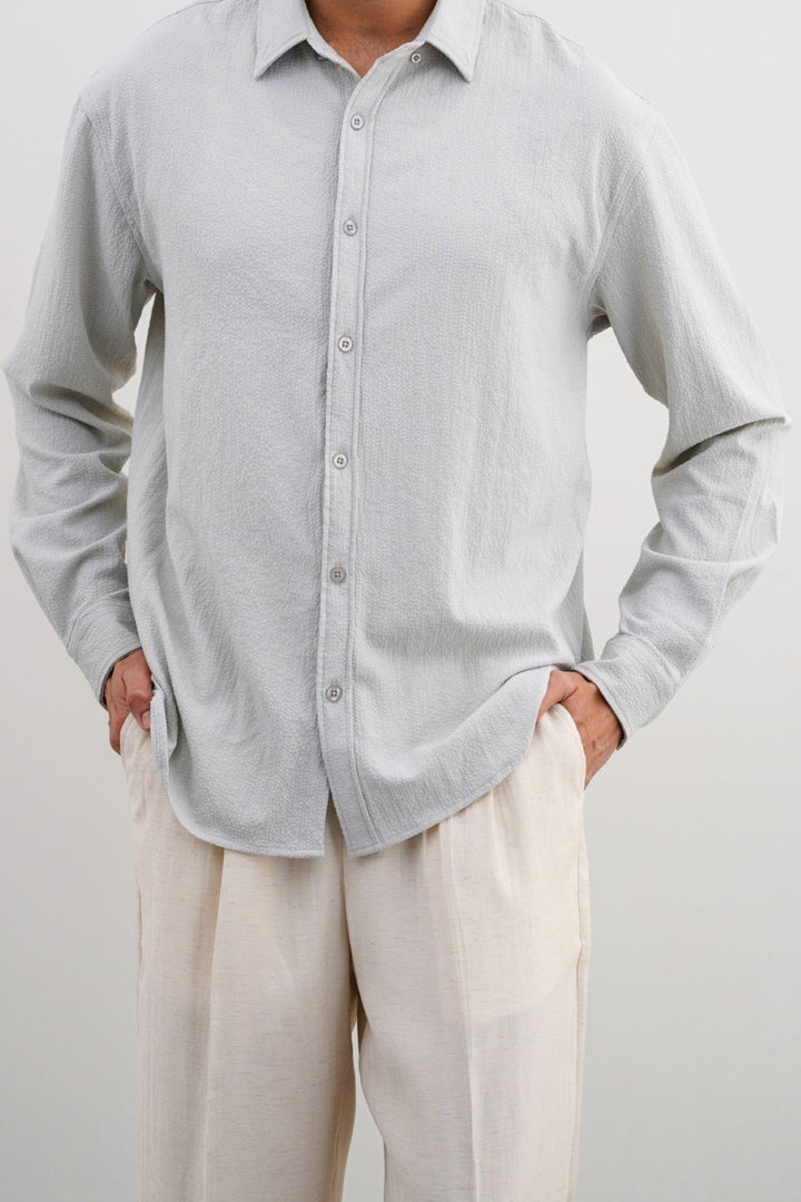 ASH SEERSUCKER BUTTON DOWN SHIRT
