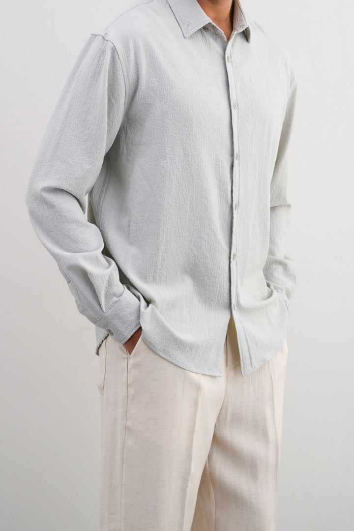 ASH SEERSUCKER BUTTON DOWN SHIRT