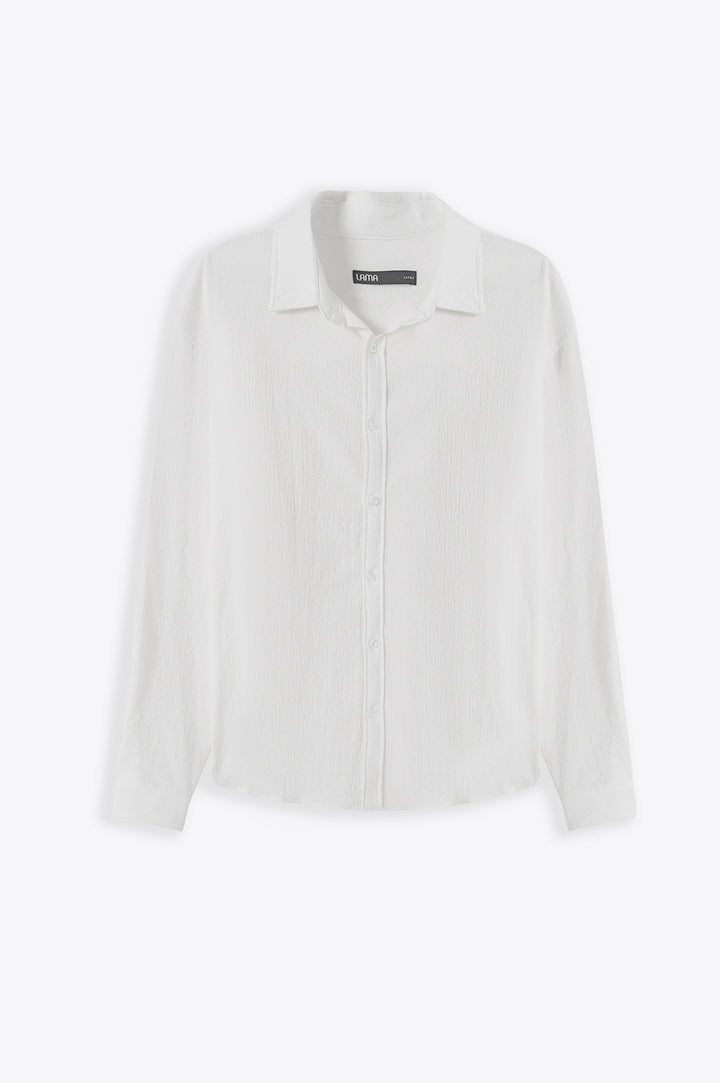 WHITE SEERSUCKER BUTTON DOWN SHIRT