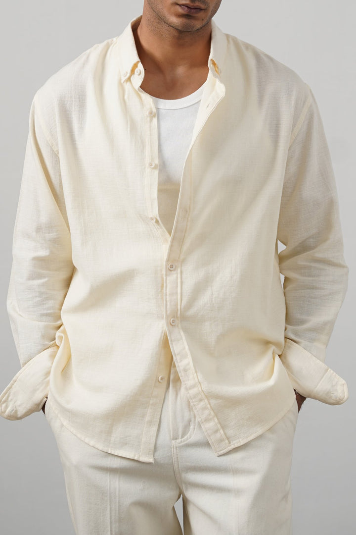 IVORY SLUB COTTON SHIRT
