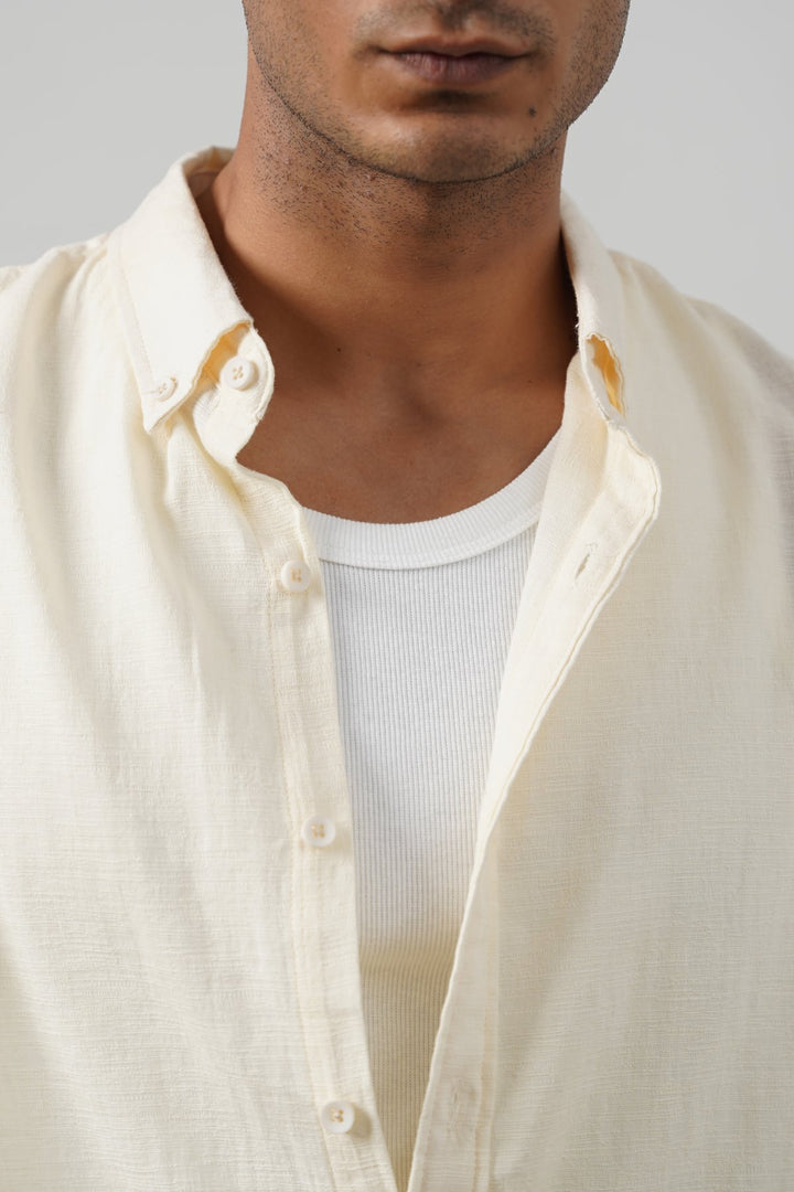 IVORY SLUB COTTON SHIRT