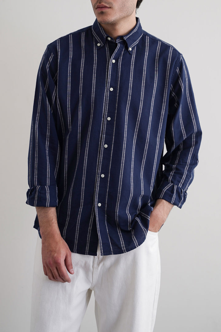 BLUE STRIPED COTTON SHIRT
