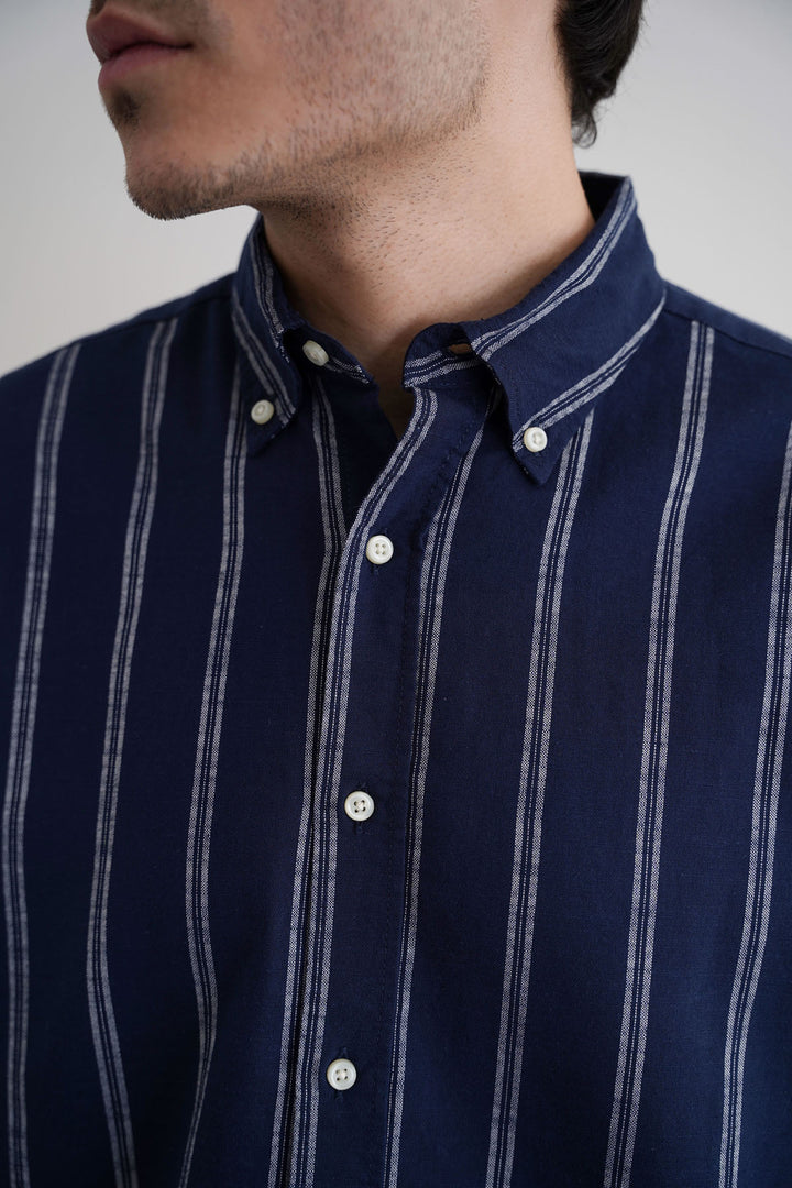 BLUE STRIPED COTTON SHIRT
