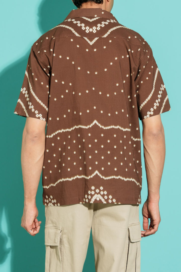 BROWN BANDHNI SAFARI SHIRT