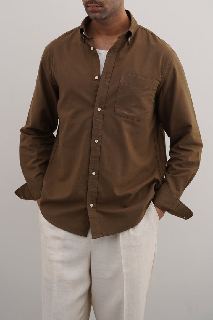 BROWN OXFORD SHIRT