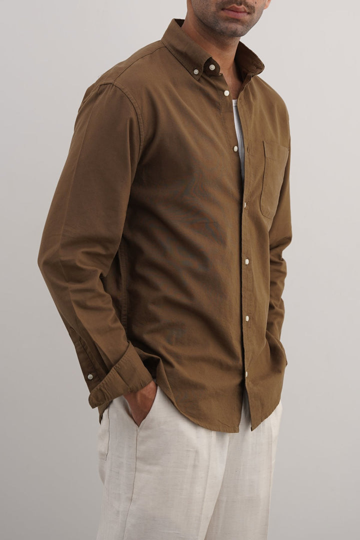 BROWN OXFORD SHIRT
