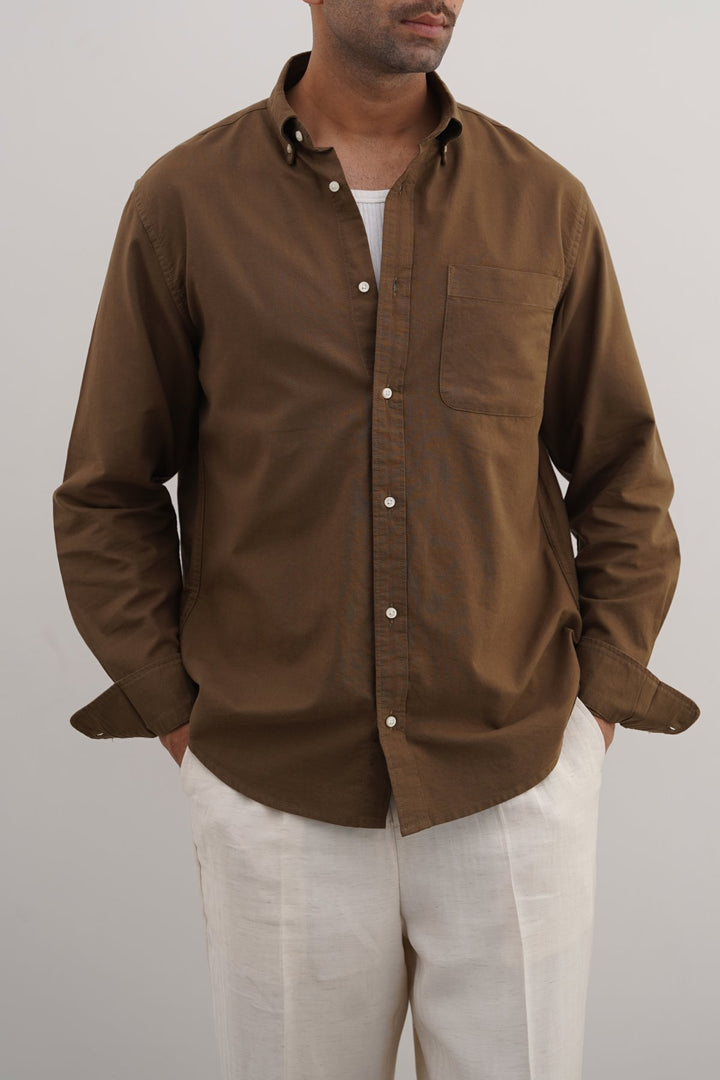 BROWN OXFORD SHIRT