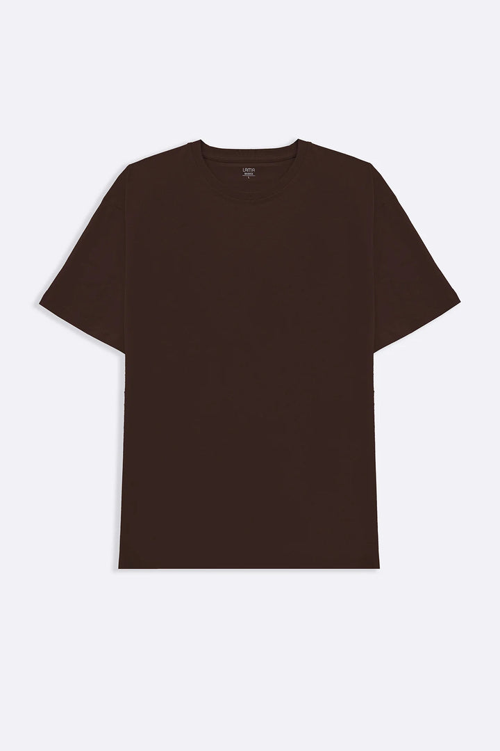 DARK BROWN CREW-NECK TEE