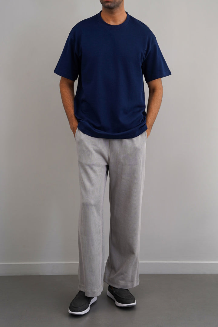 MID BLUE INTERLOCK TEE