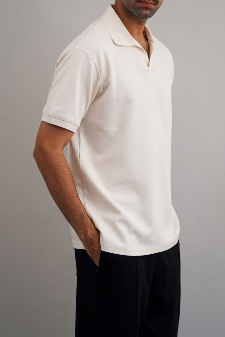 IVORY KNITTED POLO