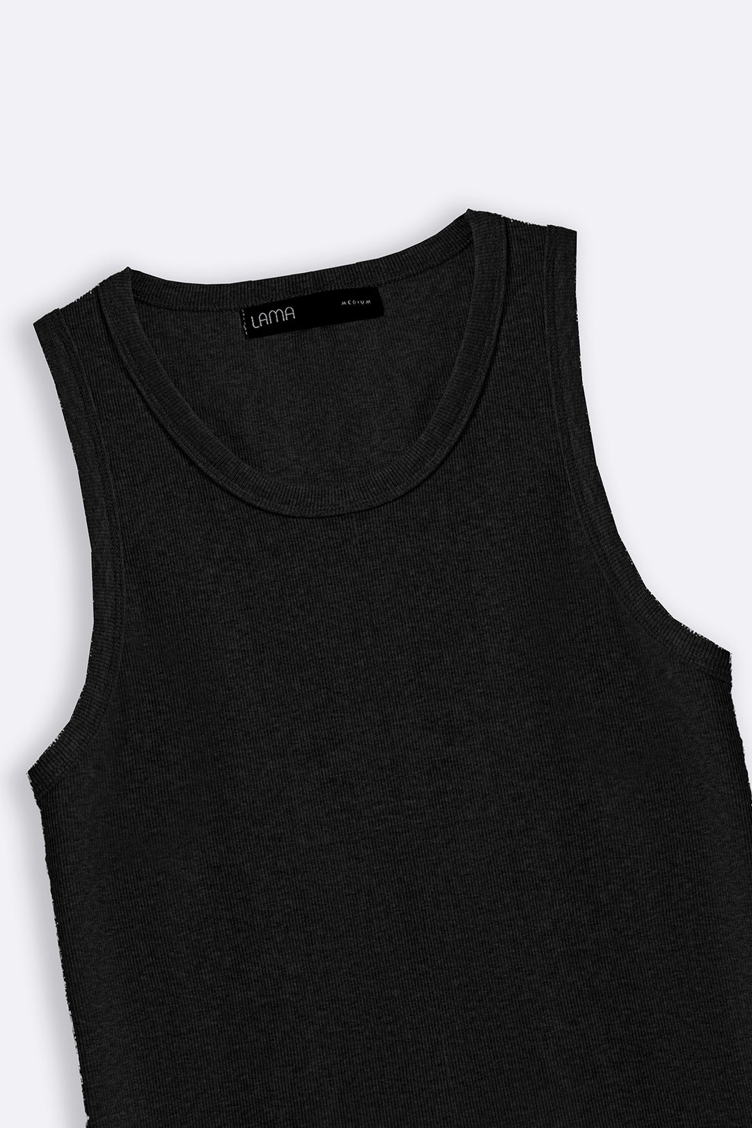 BLACK RIBBED TANK TOP