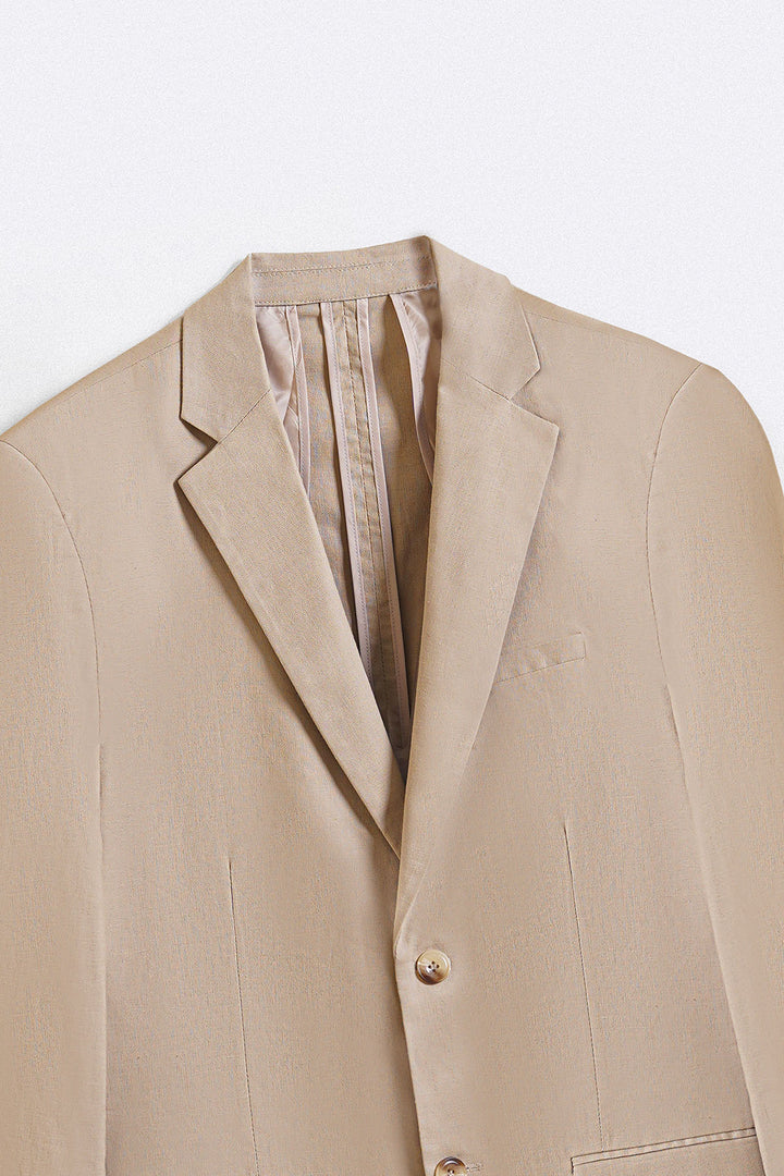 BEIGE RESORT LINEN BLAZER