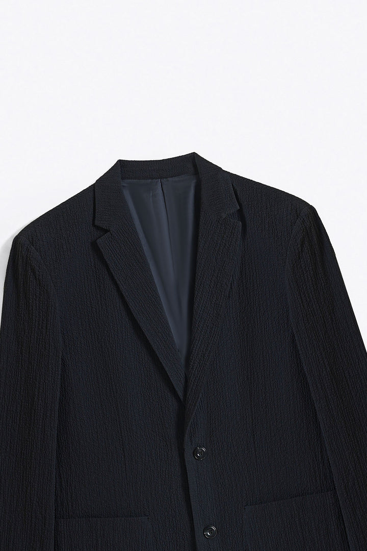 NAVY SEERSUCKER BLAZER