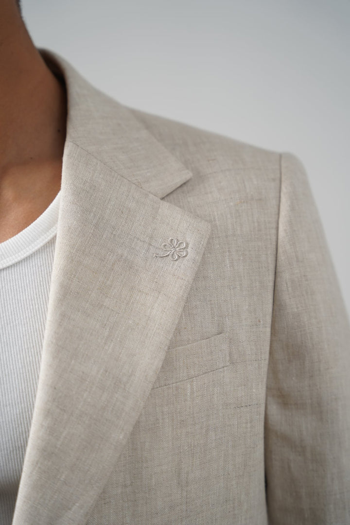BEIGE PURE LINEN BLAZER