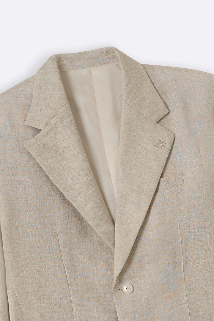 BEIGE PURE LINEN BLAZER