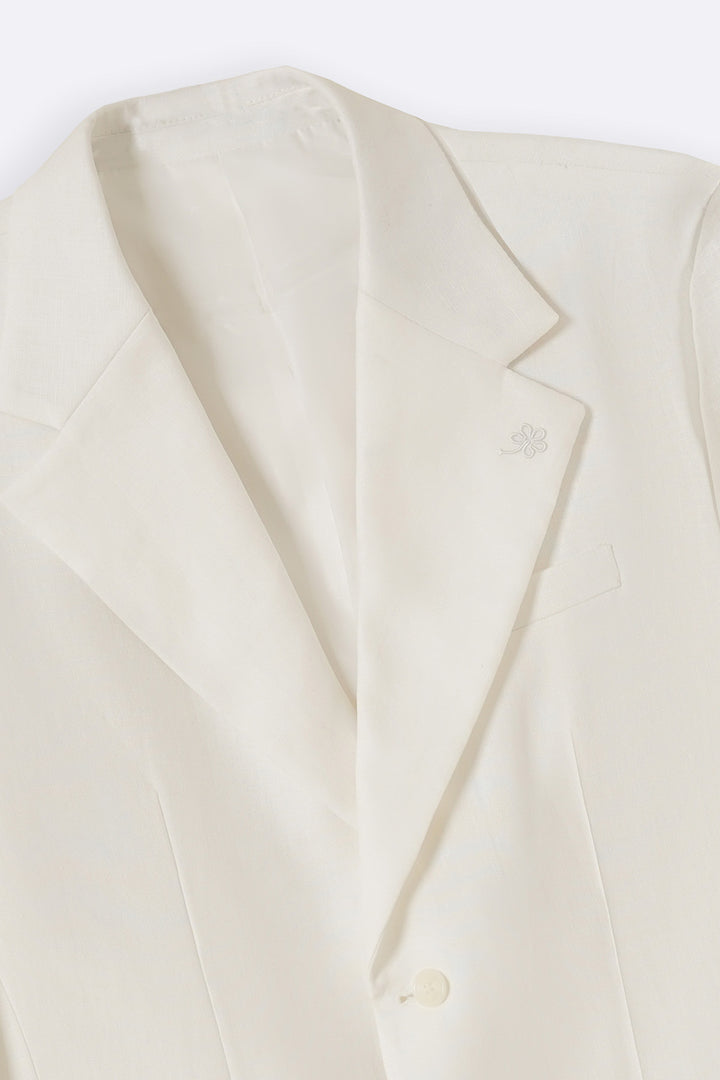 WHITE PURE LINEN BLAZER
