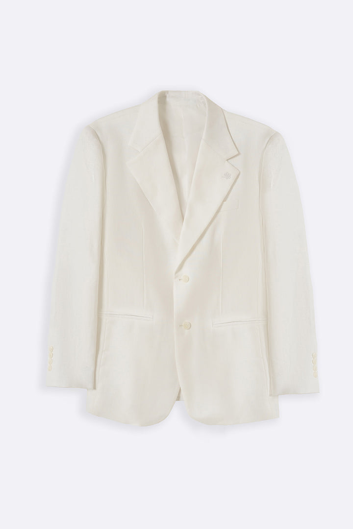 WHITE PURE LINEN BLAZER