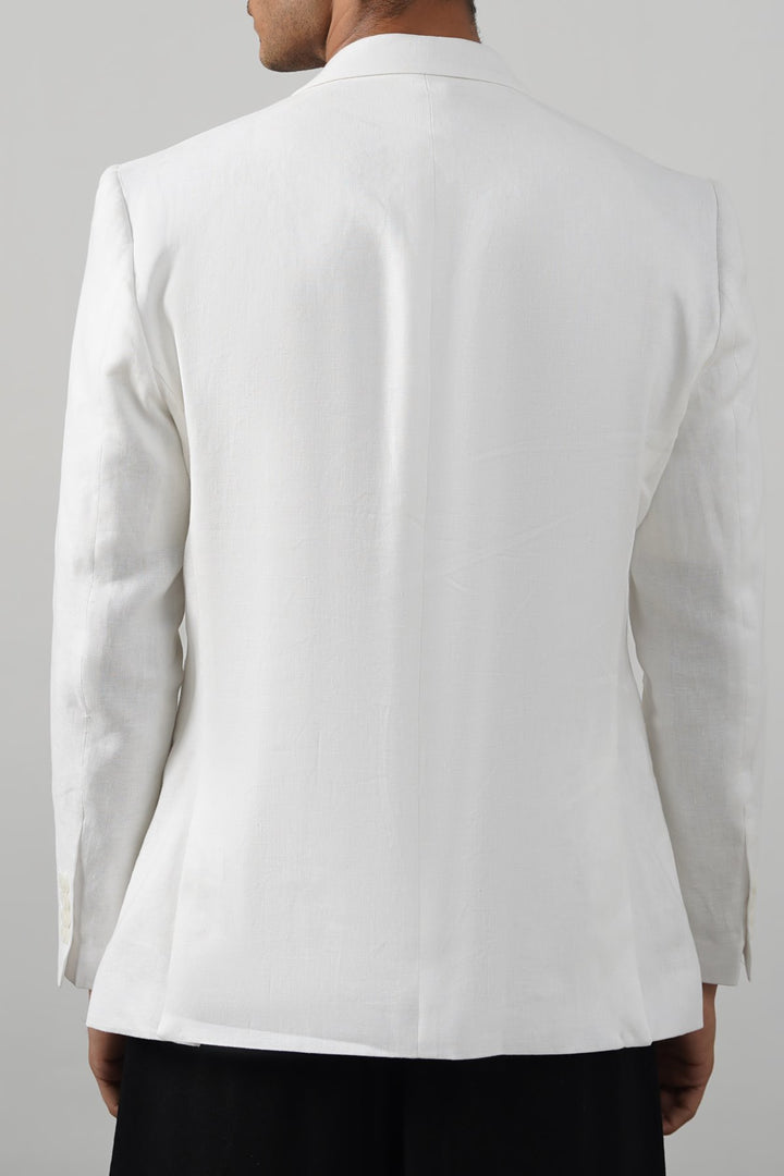 WHITE PURE LINEN BLAZER
