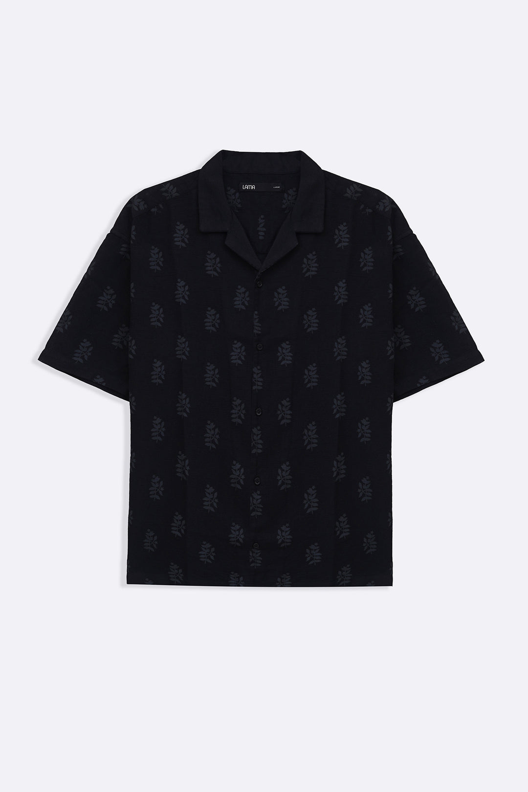 BLACK SCREEN PRINT SAFARI SHIRT