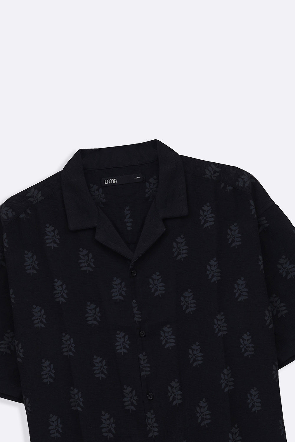 BLACK SCREEN PRINT SAFARI SHIRT