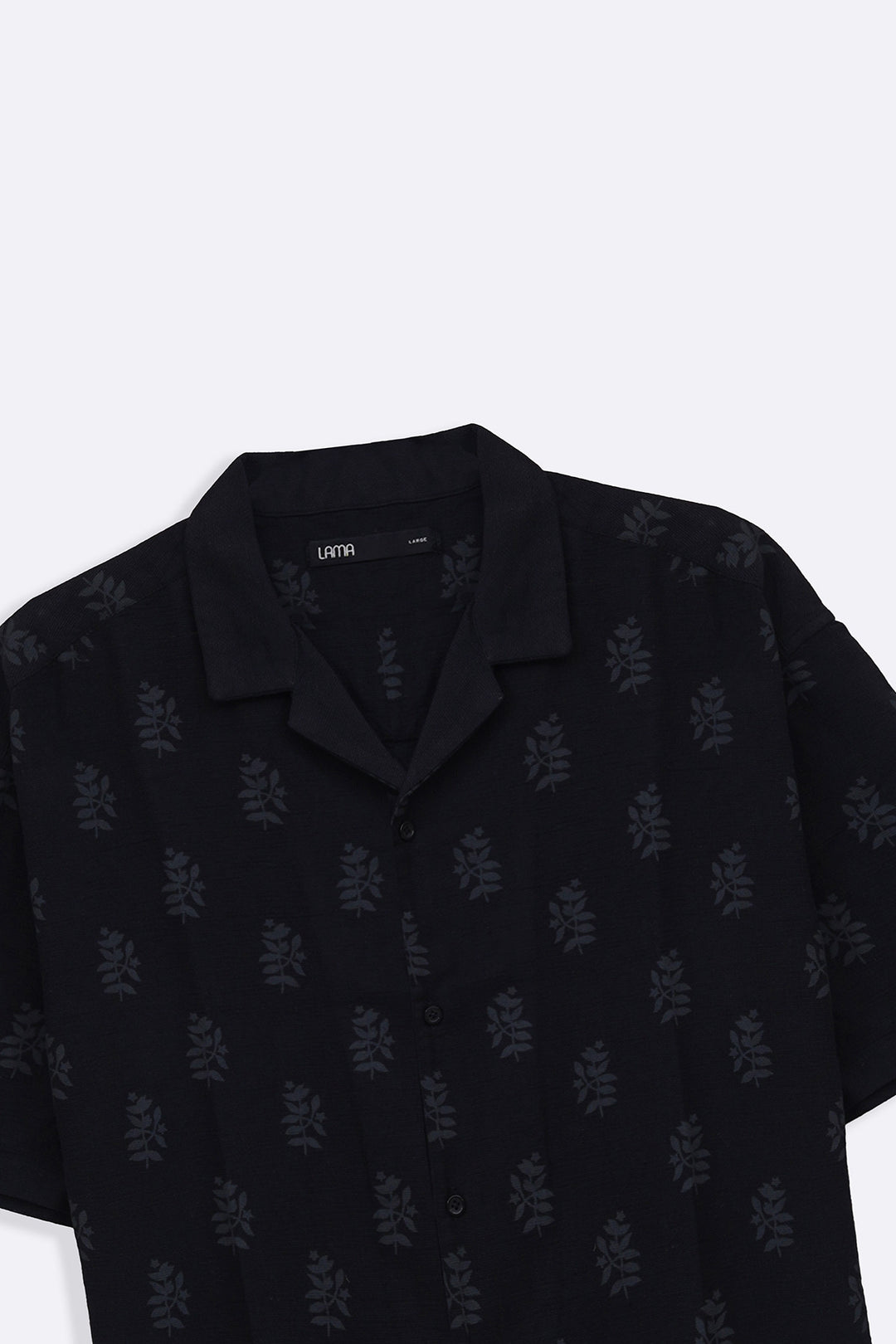 BLACK SCREEN PRINT SAFARI SHIRT