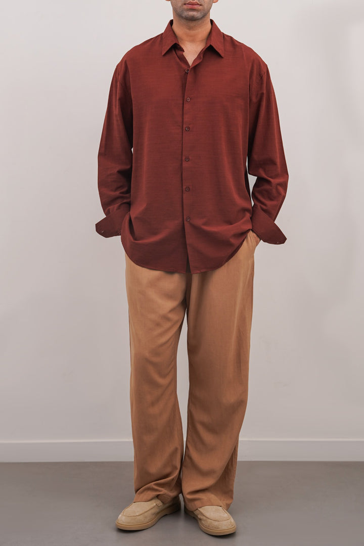 RUST WINE CLASSIC BUTTON DOWN SHIRT