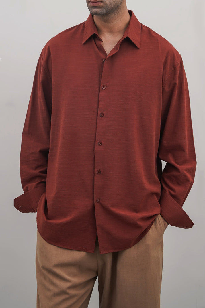 RUST WINE CLASSIC BUTTON DOWN SHIRT