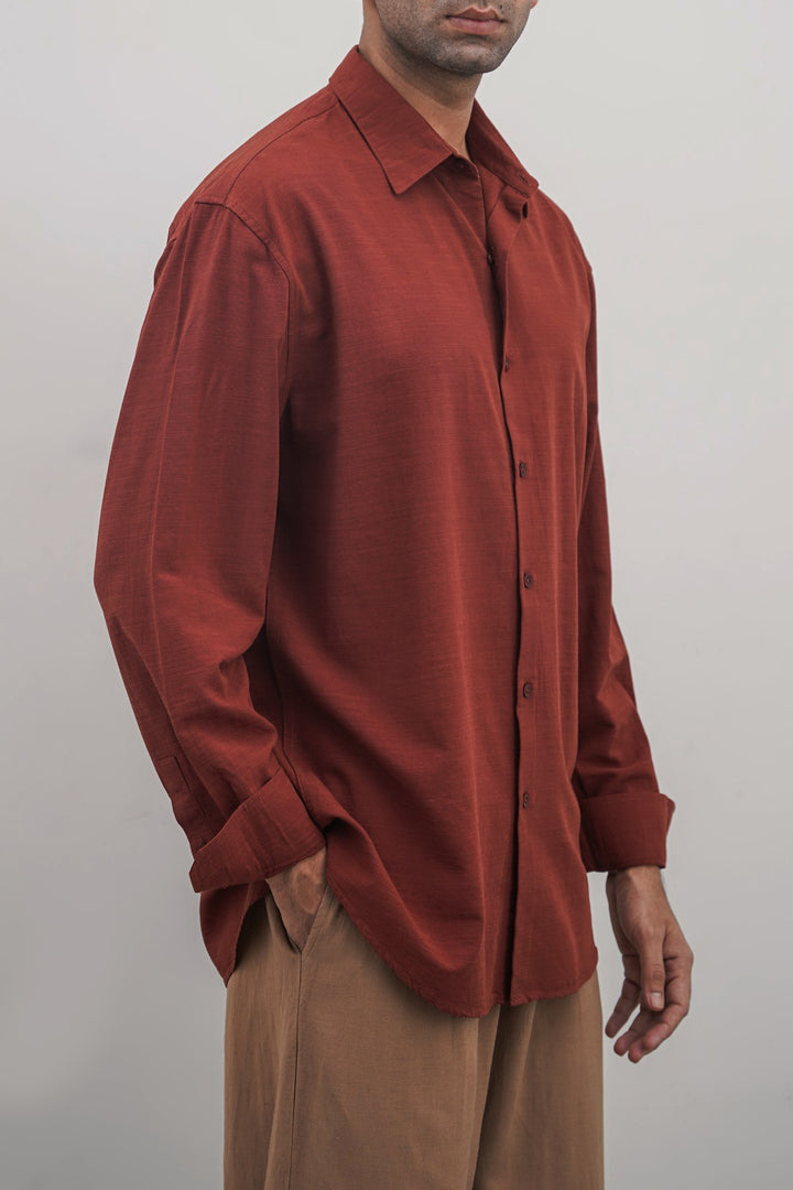 RUST WINE CLASSIC BUTTON DOWN SHIRT