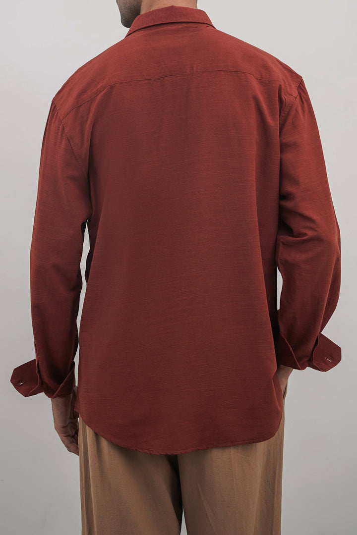 RUST WINE CLASSIC BUTTON DOWN SHIRT