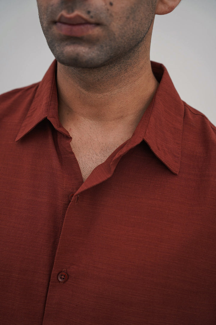 RUST WINE CLASSIC BUTTON DOWN SHIRT