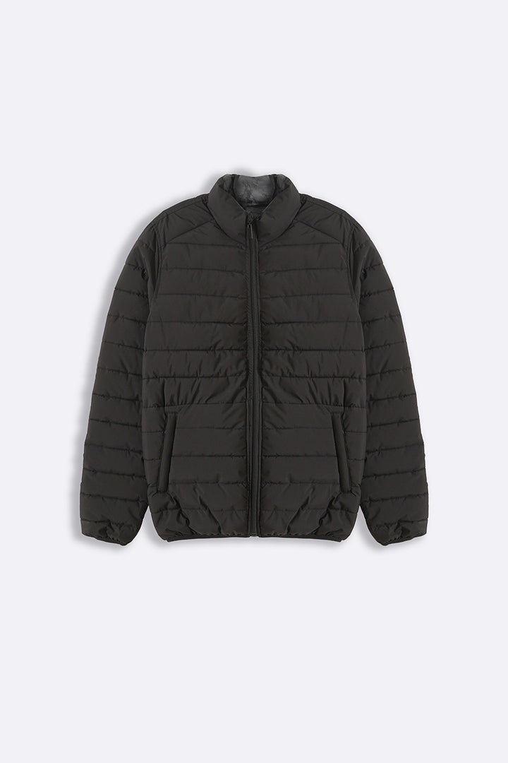 BLACK REVERSIBLE PUFFER JACKET