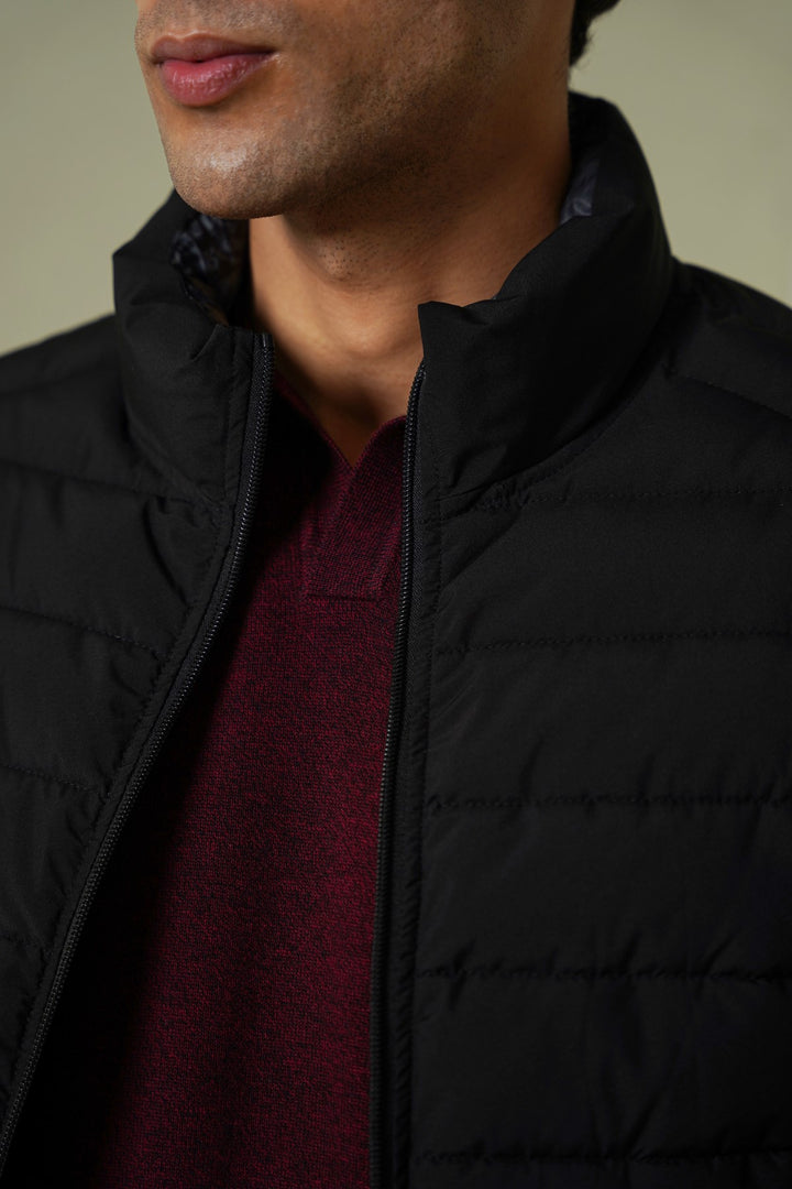 BLACK REVERSIBLE PUFFER JACKET