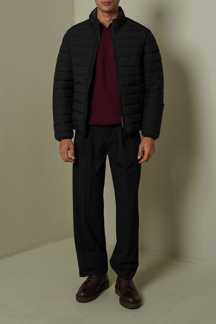 BLACK REVERSIBLE PUFFER JACKET