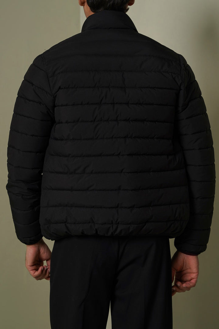 BLACK REVERSIBLE PUFFER JACKET