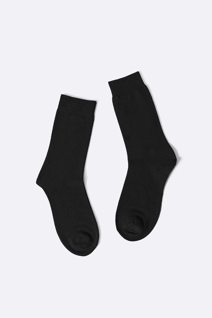 BLACK CREW LENGTH COTTON SOCKS