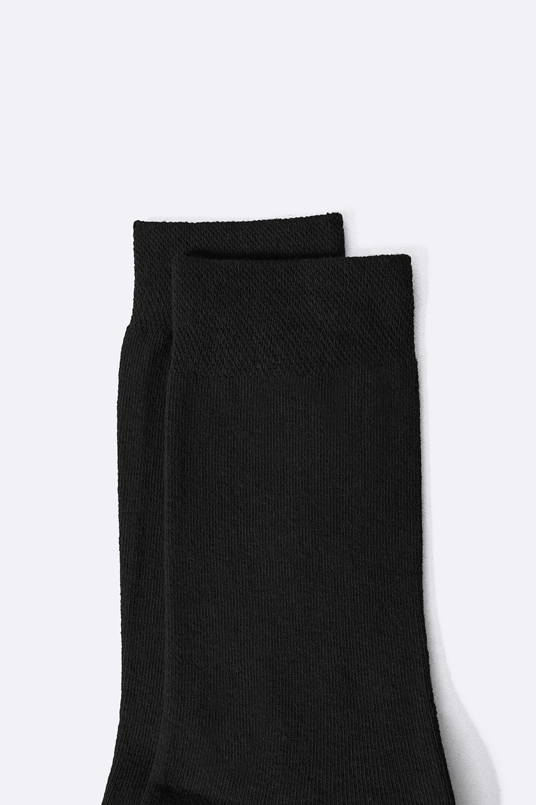 BLACK CREW LENGTH COTTON SOCKS