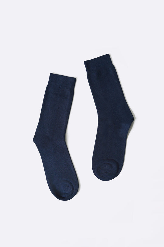 NAVY CREW LENGTH COTTON SOCKS
