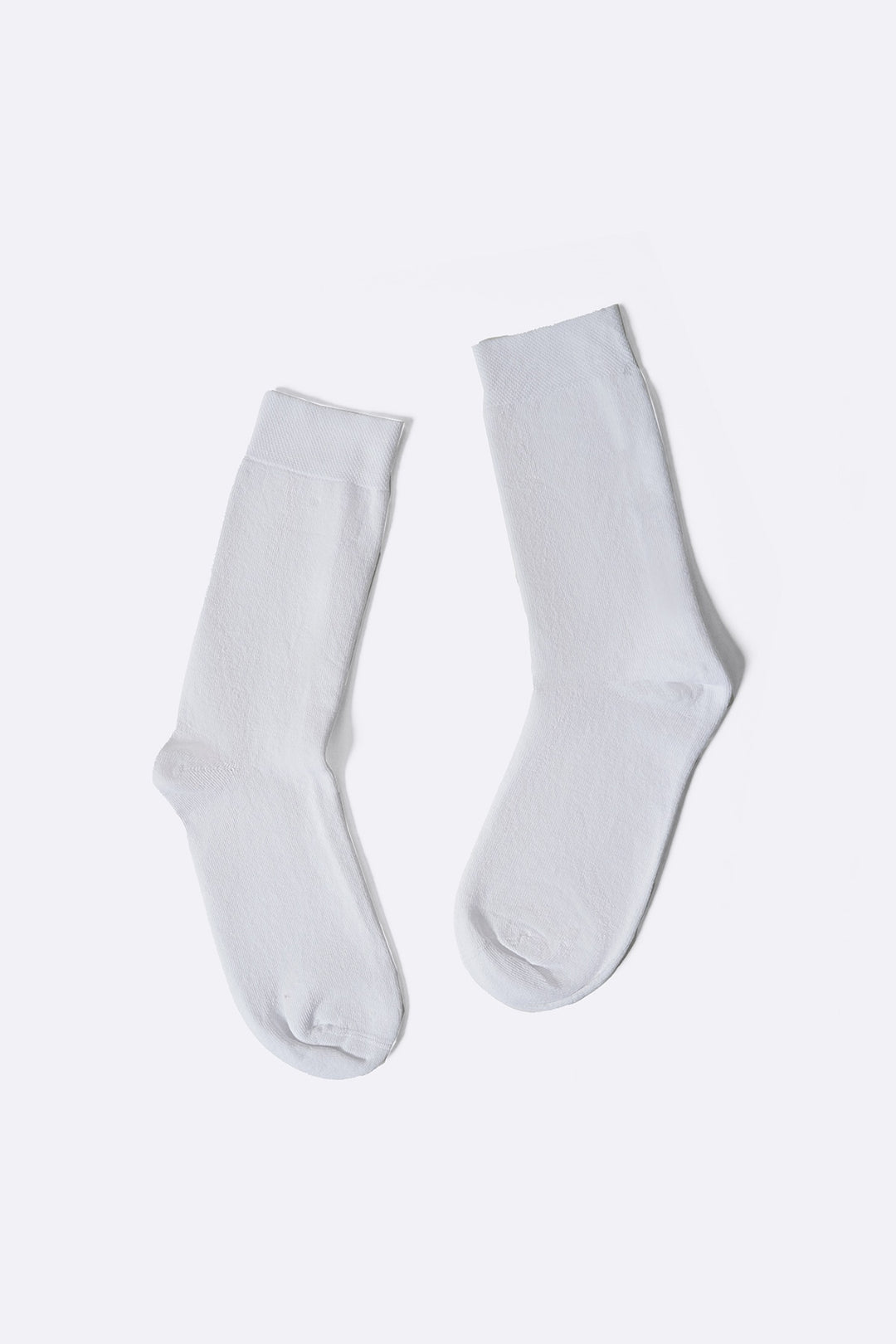 WHITE CREW LENGTH COTTON SOCKS