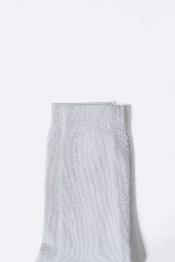 WHITE CREW LENGTH COTTON SOCKS