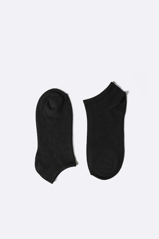 BLACK COTTON SNEAKER SOCKS