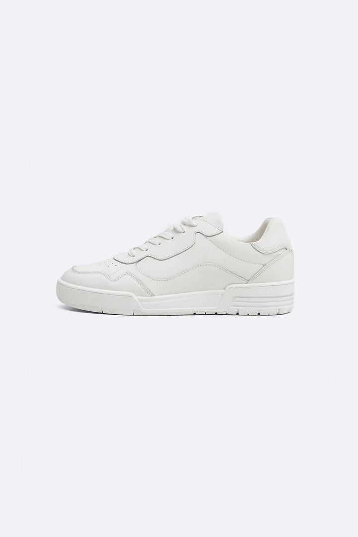 WHITE ALL WHITE LEATHER SNEAKERS