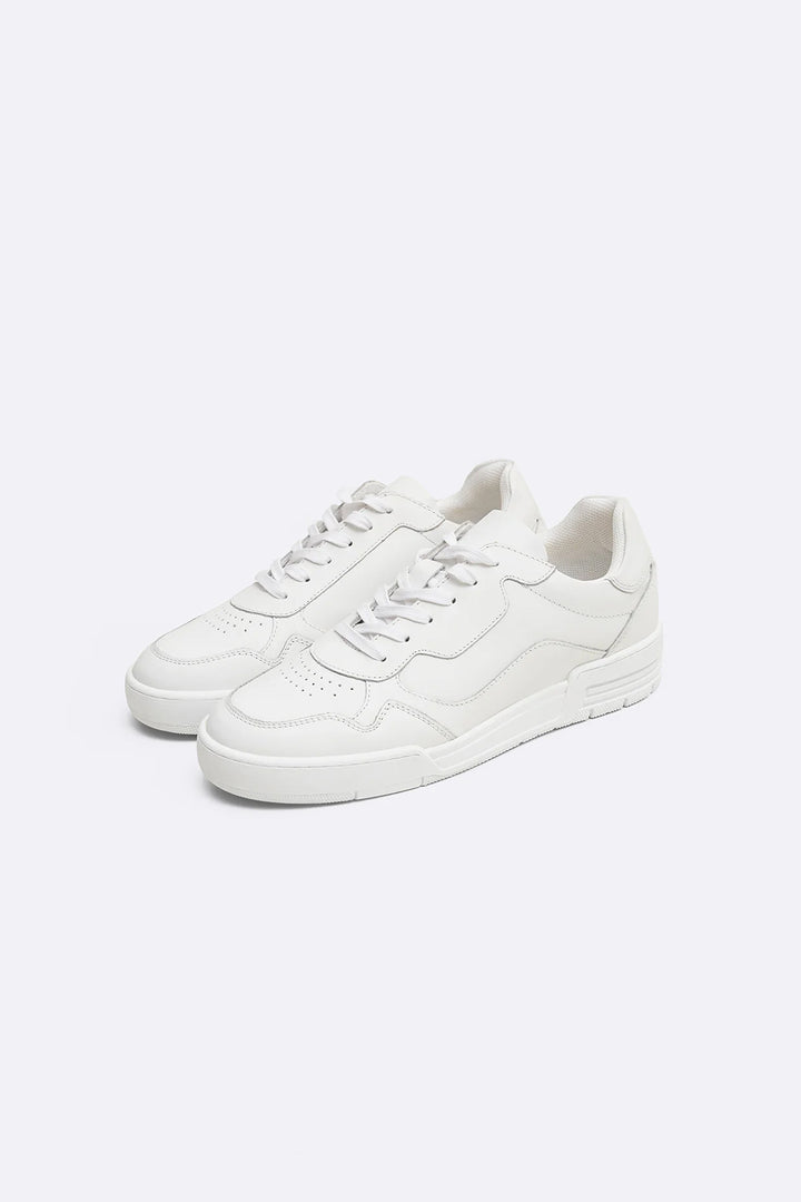 WHITE ALL WHITE LEATHER SNEAKERS