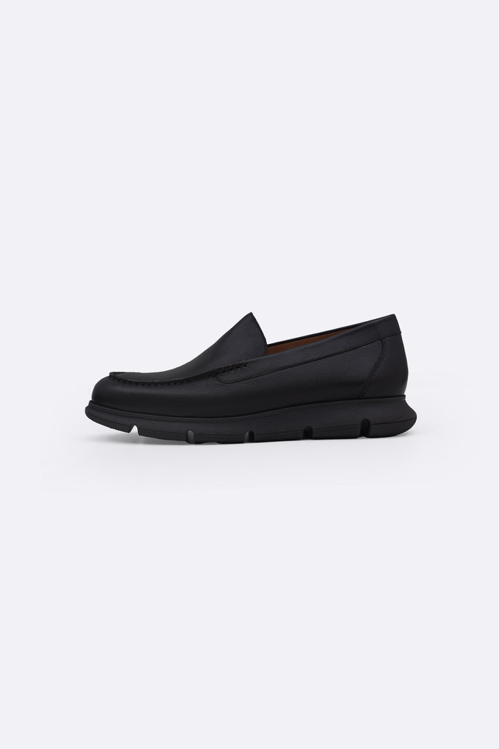 DARK BROWN AIR-SOLE LEATHER LOAFERS