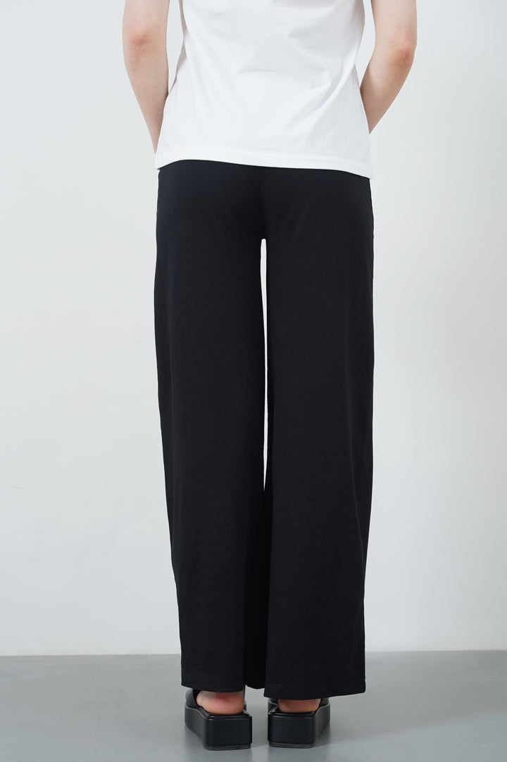 BLACK WIDE T-SHIRT PANTS